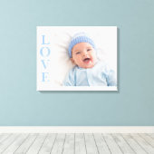 Love Photo Keepomwille Blue Typography Canvas Afdruk (Insitu (Houten vloer))