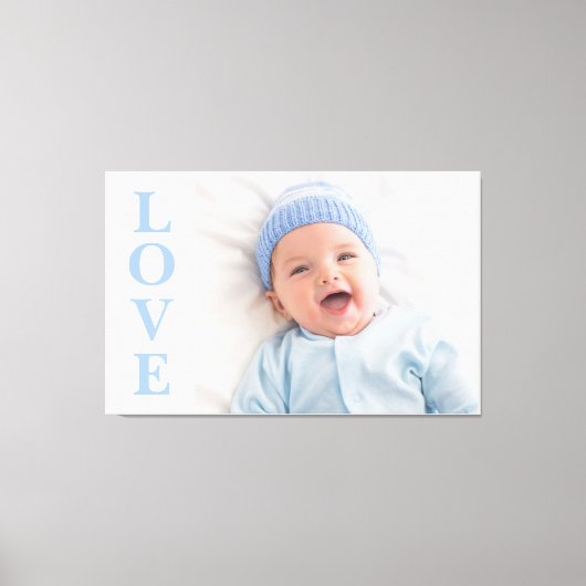 Love Photo Keepomwille Blue Typography Canvas Afdruk (Voorkant)