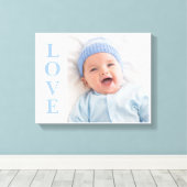 Love Photo Keepomwille Blue Typography Canvas Afdruk (Insitu (Houten vloer))