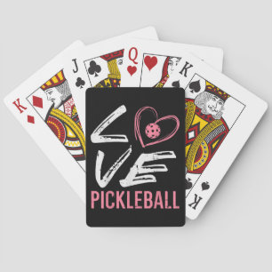 Love Pickleball Heart Pickle Ball Vrouwen Meisjes  Pokerkaarten