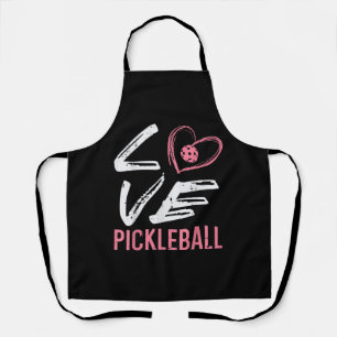 Love Pickleball Heart Pickle Ball Vrouwen Meisjes Schort