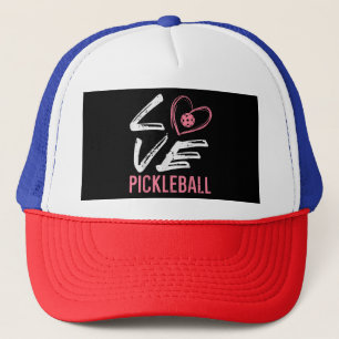 Love Pickleball Heart Pickle Ball Vrouwen Meisjes Trucker Pet