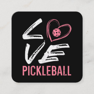 Love Pickleball Heart Pickle Ball Vrouwen Meisjes Vierkante Visitekaartje