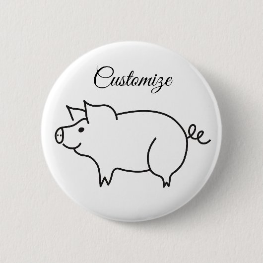 Love Pig Animal Thunder_Cove Ronde Button 5,7 Cm (Voorkant)