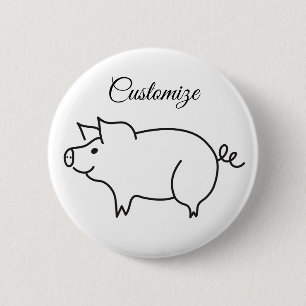 Love Pig Animal Thunder_Cove Ronde Button 5,7 Cm