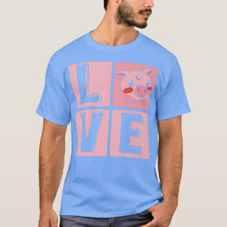 Love Piggy Cute Guinee Pigs Boerderij Lovers Premi T-shirt