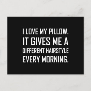 Love Pillow Different Hairstyle Funny Briefkaart