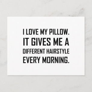 Love Pillow Different Hairstyle Funny Briefkaart