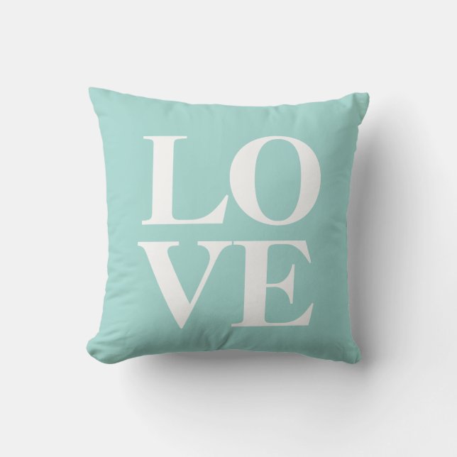 Love Pillow | Munt Green Kussen (Voorkant)