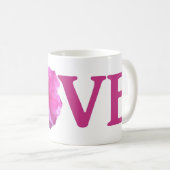 Love Pink Flower Coffee Mug (Devant droit)