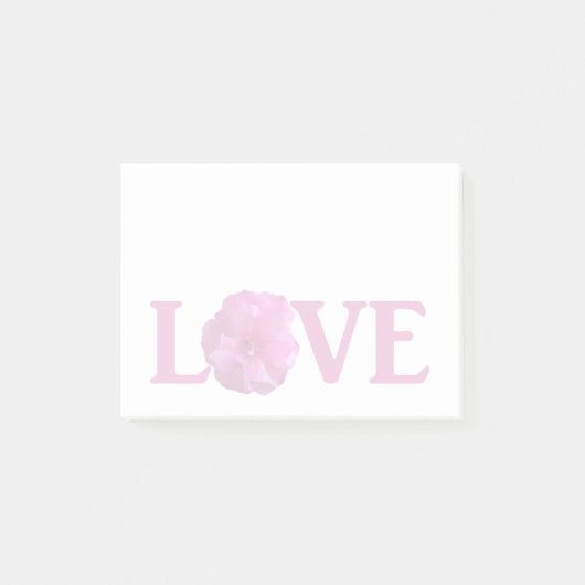 Love Pink Flower Post-it Notes (Voorkant)