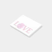 Love Pink Flower Post-it Notes (Schuin)