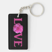 Love Pink Flower Sleutelhanger (achterkant)