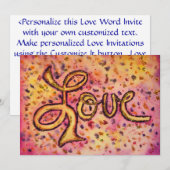 Love Pink Glamour Parties scintillant Invitations  (Devant / Derrière)