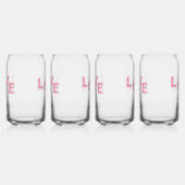 Love Pink Glitter Blikvorm Glas (Rechts)