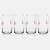 Love Pink Glitter Blikvorm Glas (Links)