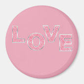 Love Pink Glitter Magneet (Voorkant)