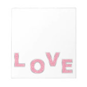 Love Pink Glitter Notitieblok (Voorkant)