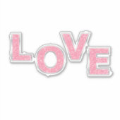 Love Pink Glitter Sticker (Voorkant)