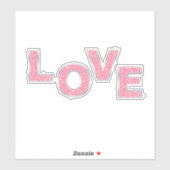 Love Pink Glitter Sticker (Vel)