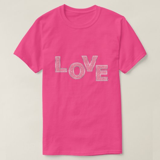 Love Pink Glitter T-shirt (Design voorkant)