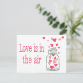 Love Pink Hearts Mason Jar Briefkaart (Staand voorkant)