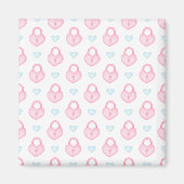 Love Pink Locker Key for Valentijns's Pattern Magneet (Voorkant)