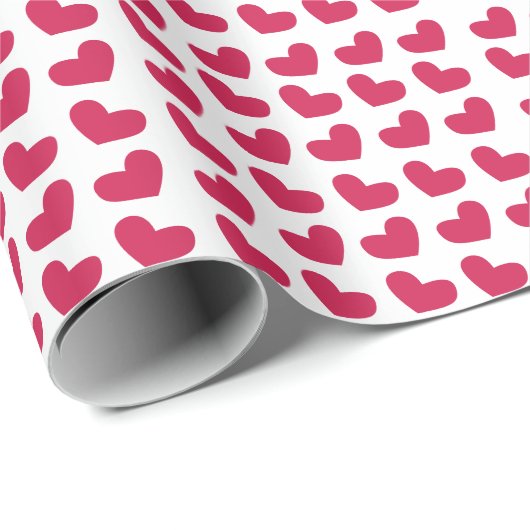Love Pink Love Heart Cadeaupapier (Rol Hoek)