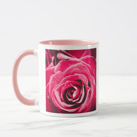 Love Pink Roses 11oz Two-Tone Mug Pink (Gauche)