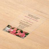 Love Pink Roses Bruid en bruidegom Clear Acryl Uitnodigingen (Laagn)