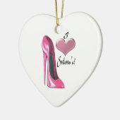 Love Pink Stiletto Shoe and 3D Heart Ornament (Links)