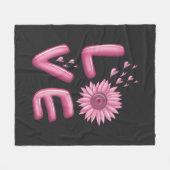 Love Pink Sunflower Fleece Deken (Voorkant (Horizontaal))