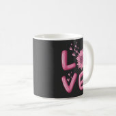 Love Pink Sunflower Koffiemok (Voorkant rechts)