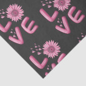 Love Pink Sunflower Tissuepapier (Detail)