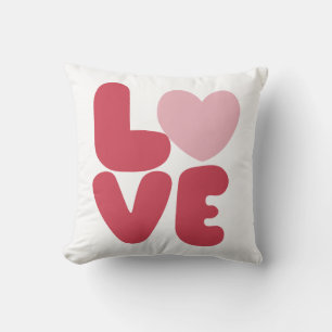 LOVE Pink Typografie Kussen