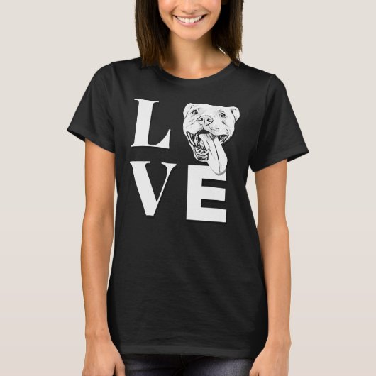 Love Pit Bulls Designer Pitbull L O V E T-shirt (Voorkant)