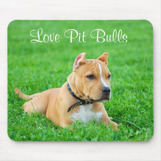 Love Pit Bulls Mousepad Muismat (Voorkant)