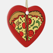 Love Pizza Add Names Keramisch Ornament (Rechts)