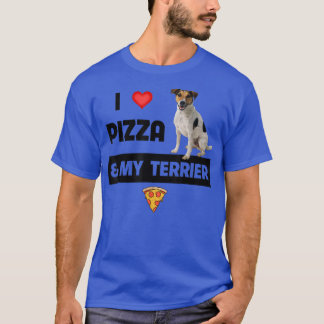 Love Pizza And My Jack Russell Terrier Dog Peppe T-shirt