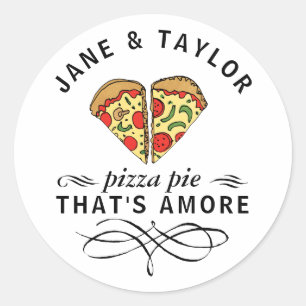Love Pizza Personalized Ronde Sticker