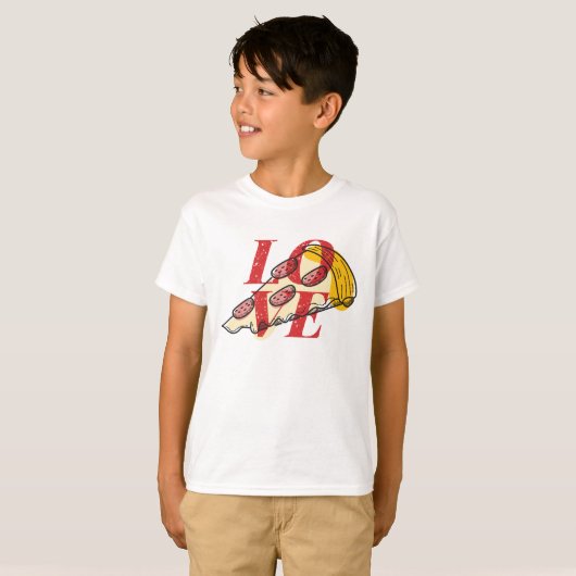 Love Pizza T-shirt (Voorkant volledig)