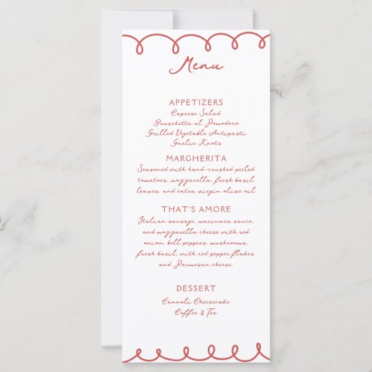 Love & Pizza | Whimsical Menu (Voorkant)