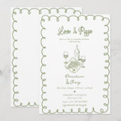 Love & Pizza | Whimsisch Bruiloft Feest Kaart (Voorkant / Achterkant)