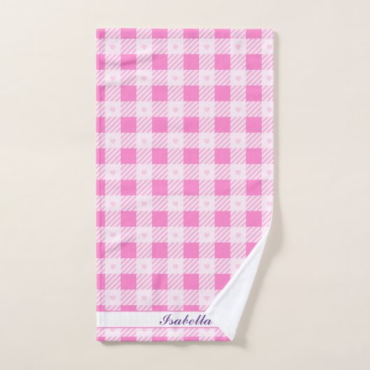Love Plaid Collection rose moderne (Serviette à main)