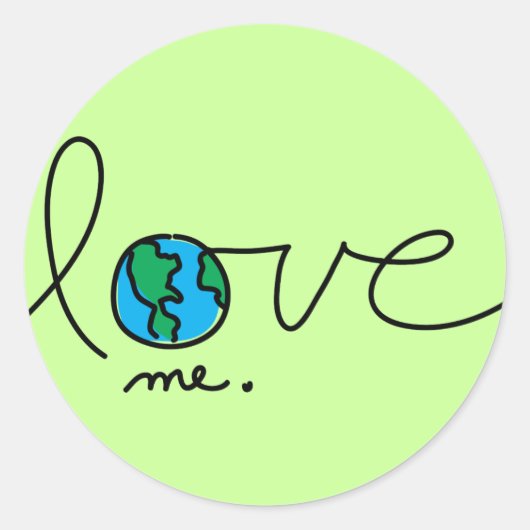 Love Planet Earth Ronde Sticker (Voorkant)