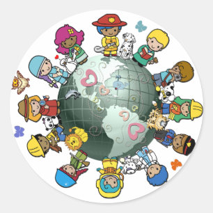 Love Planet Earth: Unite for Peace Ronde Sticker