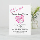 Love Plus One Baby shower Invitation Kaart (Staand voorkant)
