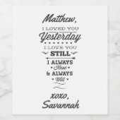 Love Poem Wijn Etiket (Enkel label)