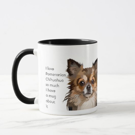 Love Pomeranian Chihuahua Dogs so Much Fun Quote Mok (Links)