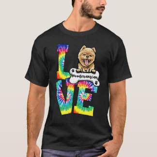 Love Pomeranian Dye Rainbow Dog T-shirt